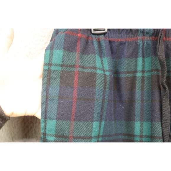 Cuddl Duds Navy/Green Plaid Pajama Set-Size Medium-Drawstring-Pockets-Classic - Picture 6 of 16